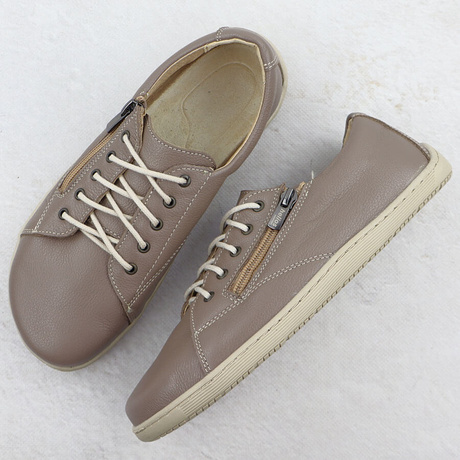 Skórzane półbuty damskie barefoot khaki Helios 436