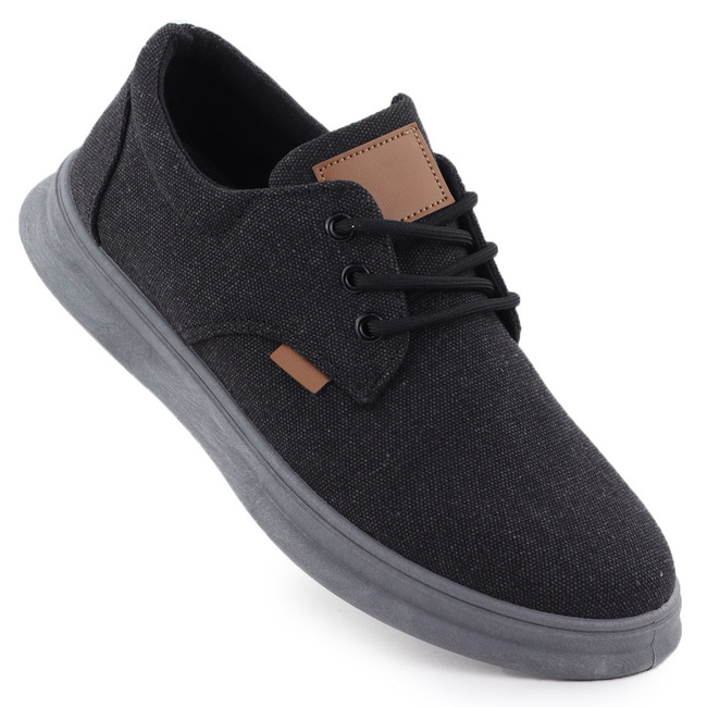 Półbuty męskie casual tekstylne czarne Nowacki 1059-H
