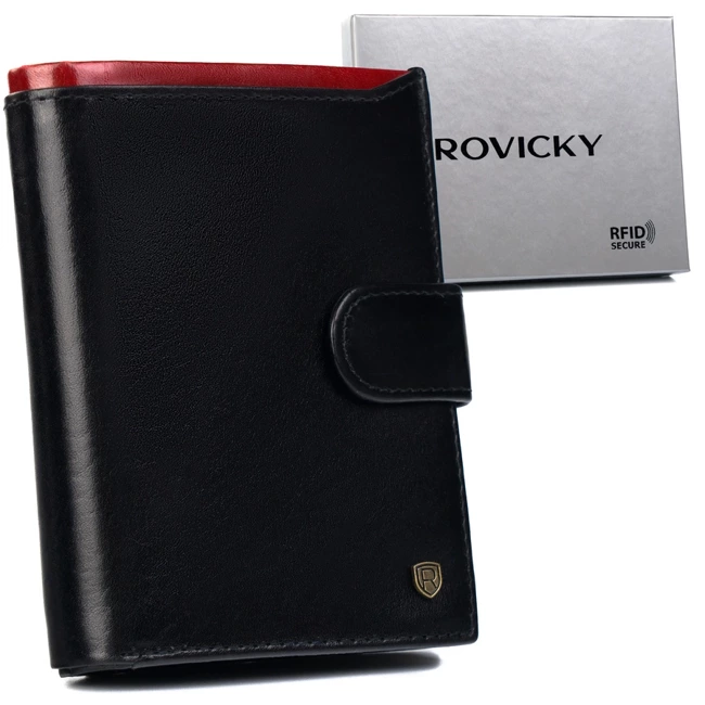 Portfel męski skórzany RFID czarny Rovicky N4-RVT-6870